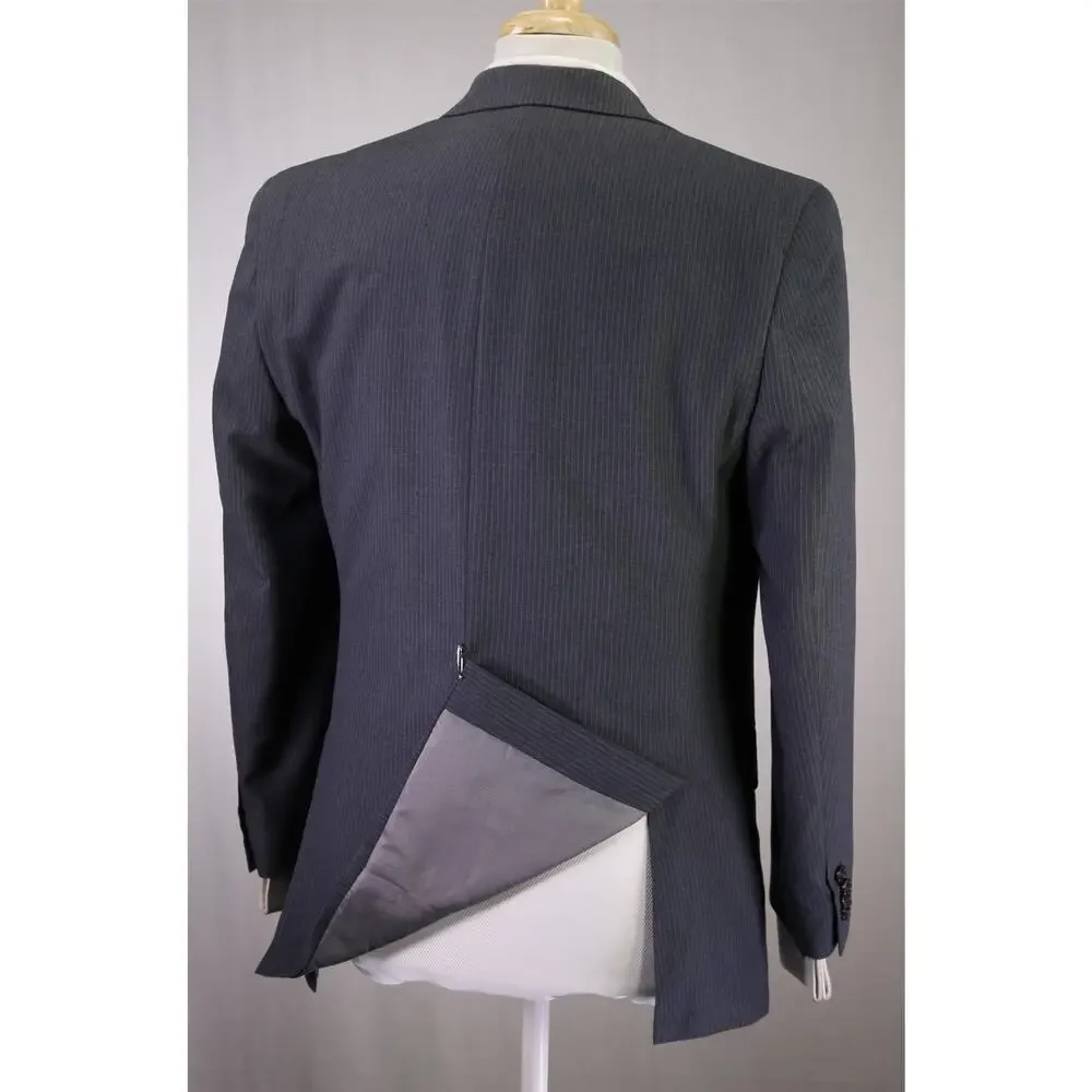 Michael Kors Gray Pinstripe 3-Piece 2-Btn Suit 40S